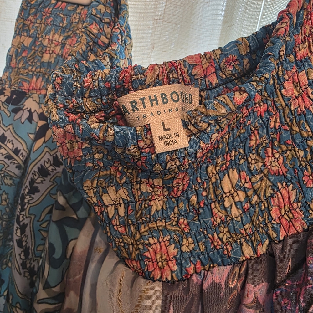 Earthbound Multicolor Patchwork Maxi Skirt - image 3